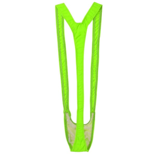 Fluorescerende Mankini - Mænd Strækbadedragt Black One Size