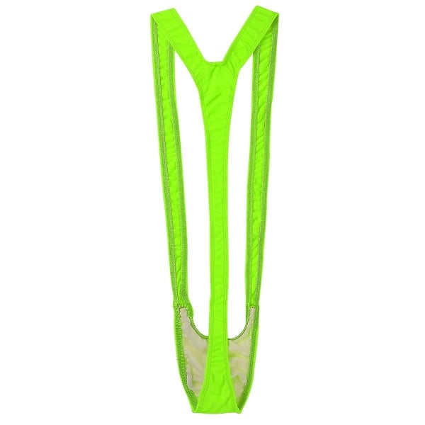 Fluorescerende Mankini - Menn Elastisk Badetøy Black One Size