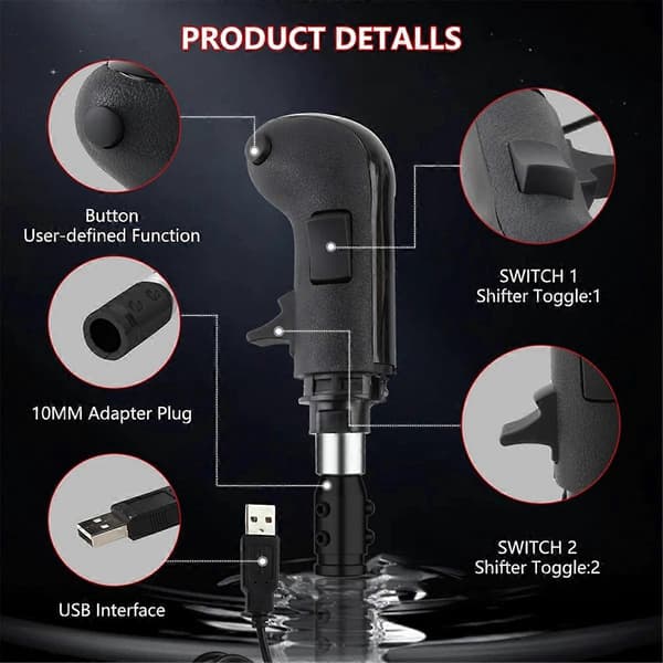 PC USB High Low Gear Simulator Shifter Knob til ATS ETS2