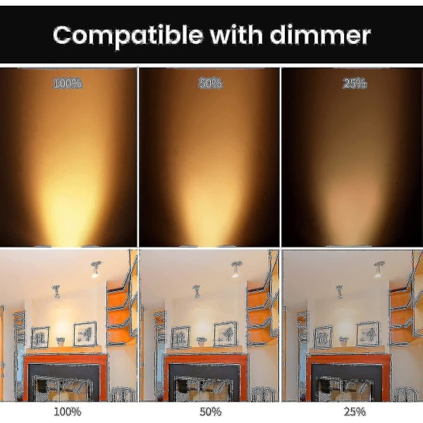 Pakke med 8 halogenpærer Gu5.3 Mr16 35w 12v dæmpbar - varm hvid 2800k, 400 lumen, glascover