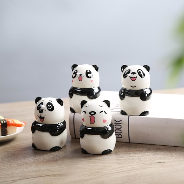 Tyuhe Keramisk Rød Panda Krydderkrukke Salt Pepper Oppbevaringsbeholder Kjøkken Saltbøser Pepper Oppbevaringsflaske Saltbeholder C