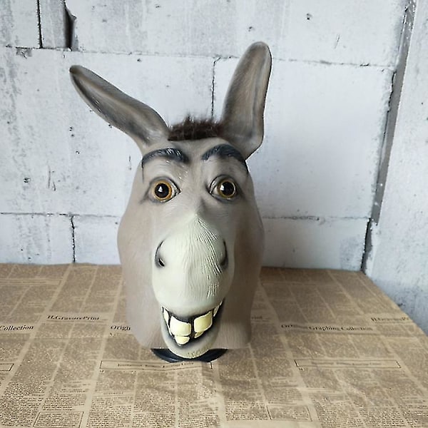 Funny Adult Funny Donkey Head Mask Latex Halloween Party Festival Costume Ball Animal Cosplay Zoo Props Mask