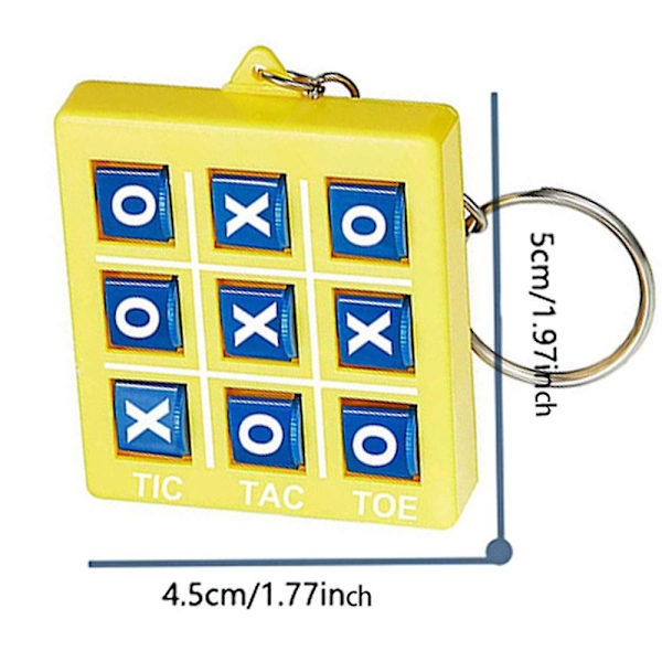Tic Tac Toe Mini -avainperä lapsille, stressiä lievittävä XO-peli, juhlahinnot, karkkipussien täytteet, luovat lahjat Yellow