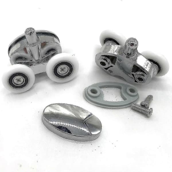 4-pakning doble hjul dusjdørruller oval sommerfugldesign