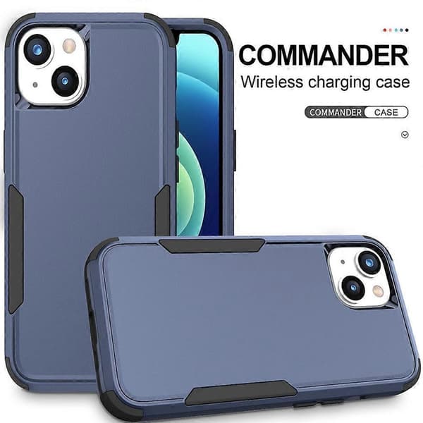 Commuter TPU + PC Telefondeksel For iPhone 15 Royal Blue Black