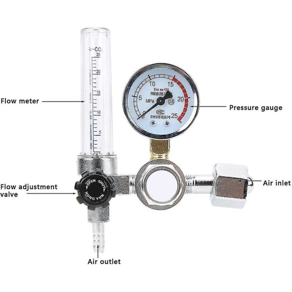 Flödesmätare Regulator -co2-mig-tig, Co2 Tryckmätare, Argon Co2 Flödesmätare Regulator Tryckmätare Tryckmätare Svetsdelar