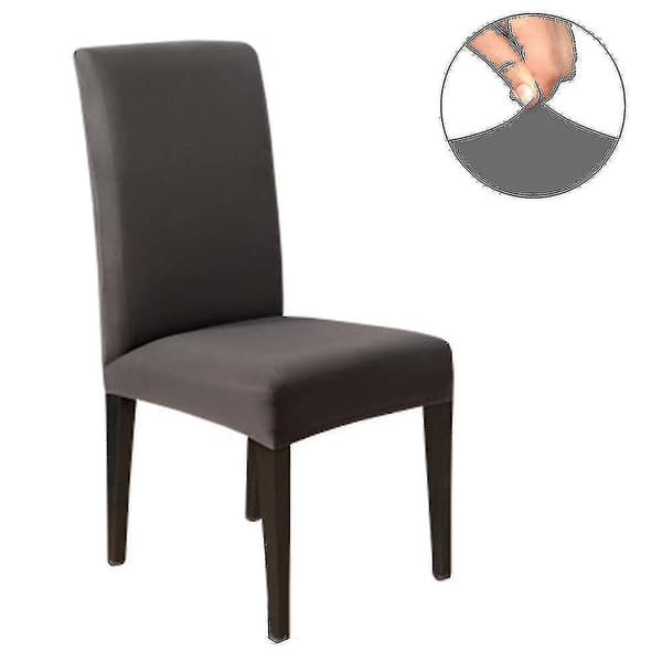 4-pakning Spisestuestoltrekk, stretch, avtakbare, vaskbare Dark gray