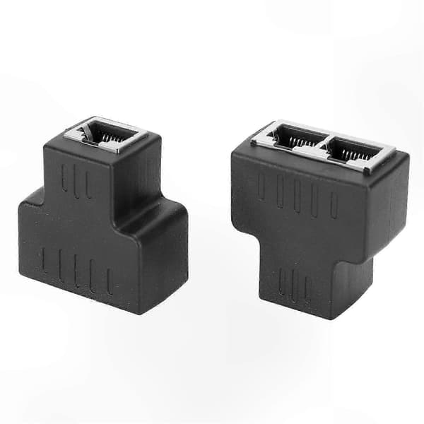 RJ45 hun til dobbelt han LAN-adapter, 1-ind 2-ud Ethernet-splitter, netværkskabel-forlængerforbinder