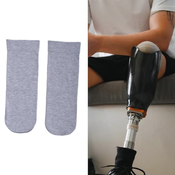 2 stk. amputasjonsstrømper Elastisk beskyttelseshylse Myke, fortykkede protesestrømper Light Gray 45cm