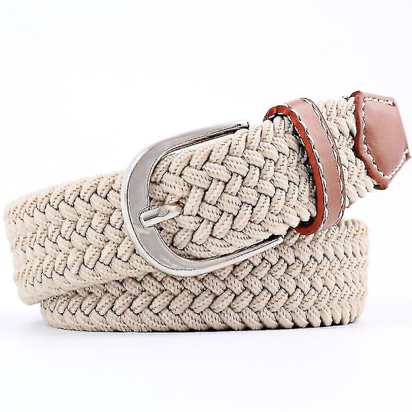 Unisex elastisk webbing flettet trim stretch canvas spændebælte