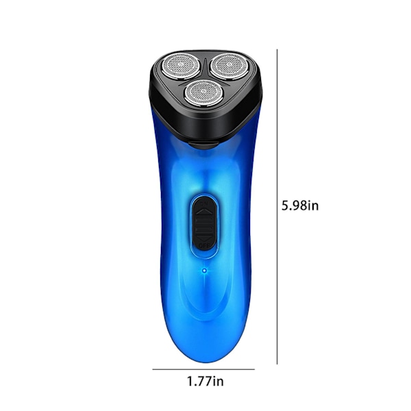 Elektriske barbermaskiner for menn, Menn Elektriske barbermaskiner Vanntette/Lades, Elektrisk barbermaskin for menn Hodeblad Bærbar Reise 240488 Blue