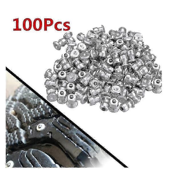 100 stk. vinterhjulbolter, bildekkpigger, skrupigger for sko, dekk, snøkjeder Silver