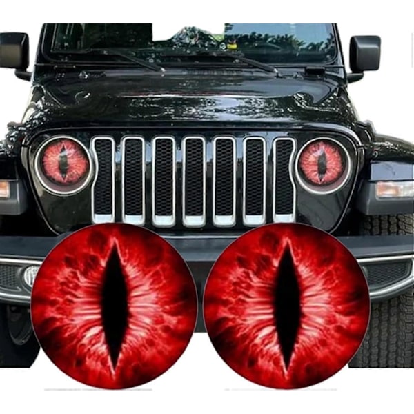 Beast Eyes Frontlykter Dekaler Par, 3D Stereo Øyne Frontlykt Klistremerker, Bil Karosseri Vindu Bumper Dekor Klistremerker, Morsomme Dekaler for Lastebil Bil Style 1