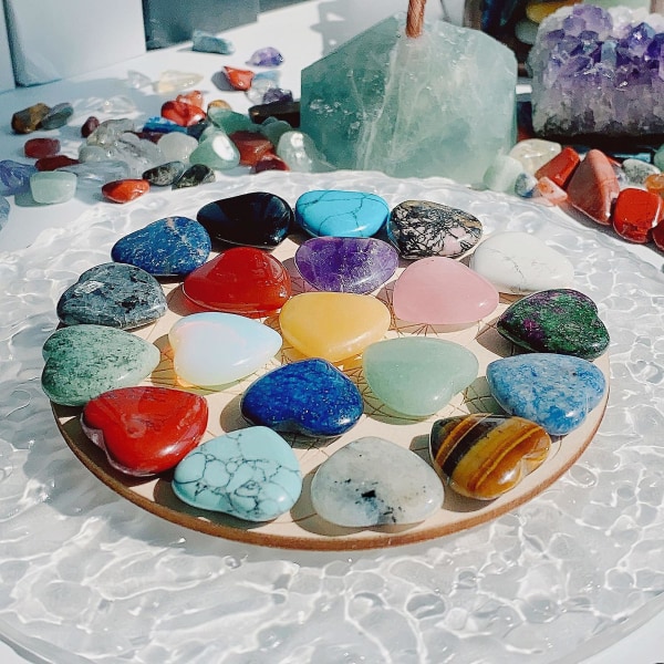Tyuhe 20 kpl Sydänjalokivetsetti Luonnolliset romanttiset rakkauskivet Pöytäkoneen koristelu Kvartsiparannuskivisetti Chakra Reiki Kristallit meditaatioon