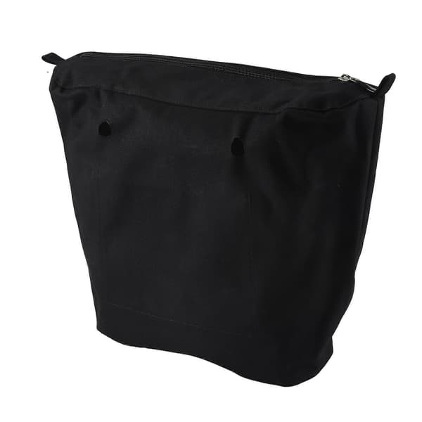 Vanntett solid lerretinnsats innerfôr innsats glidelåslomme for Obag O Bag Håndveske Svart Black 39*12*31Cm