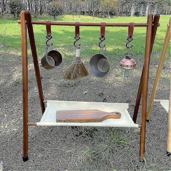 Multifunktionel krog udendørs robust camping tilbehør fast krog camping spænde light coffee