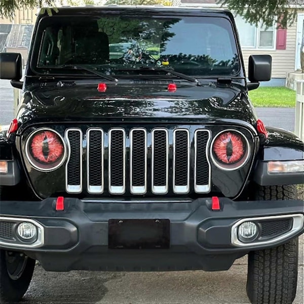 Beast Eyes Frontlykter Dekaler Par, 3D Stereo Øyne Frontlykt Klistremerker, Bil Karosseri Vindu Bumper Dekor Klistremerker, Morsomme Dekaler for Lastebil Bil Style 4