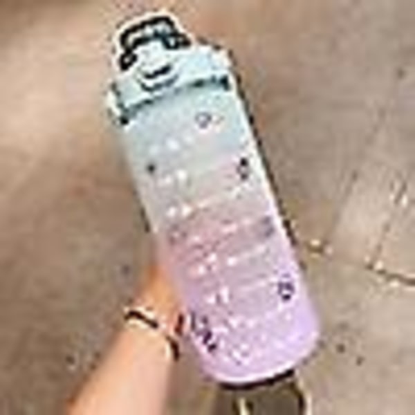 Sportsflaske med tid 2000 ml gradert flaske med flip topp
