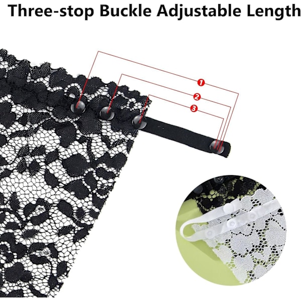 6 st damspetsar i spets, clip-on, mock camisole bh-inlägg - spetspaneler för integritet