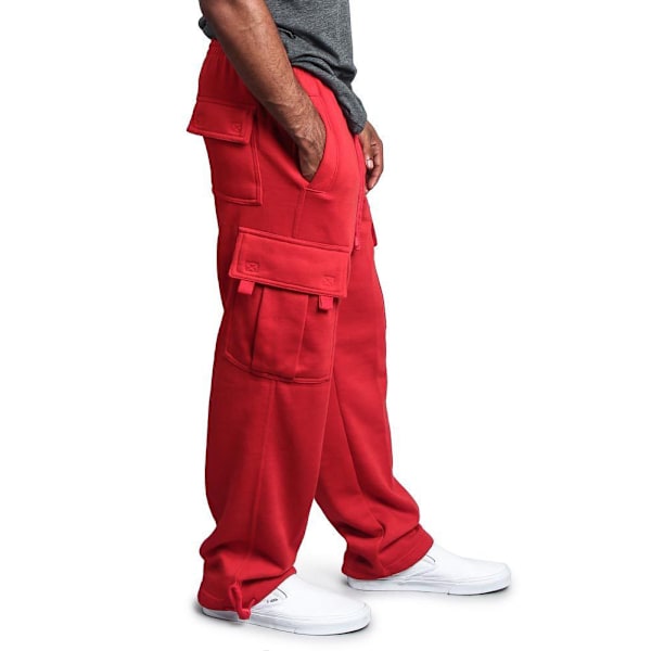 Nya Lediga Rak Overaller med Flera Fickor för Män Red M