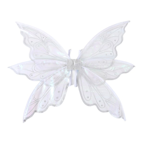 Nye Fairy Wings For Voksne Dress Up Glitrende Sheer Wings Butterfly Halloween Fairy Costume Angel Wings For Women Jenter - Snngv silver