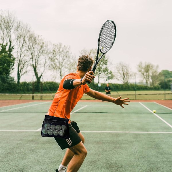 Justice Tennisbollsbandhållare Pickleballs Tennisbollar Håller tillbehör Midja Höft Justerbar bollpåse Håller 6-8 bollar Idealiska tennistillbehör