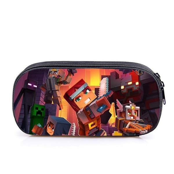 Minecraft-tema Pennfodral för Barn Pojkar Flickor Pennväska Student Skolmaterial Förvaring Organizer Väska Presenter B