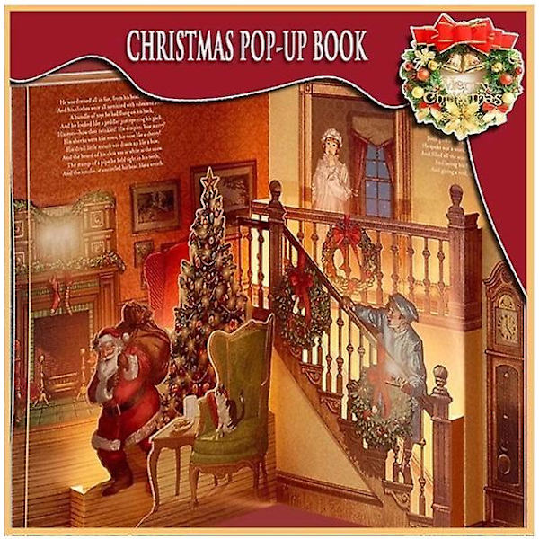 Jul pop-up bok med ljus ljud på julafton natten innan jul dekoration nyårspresenter
