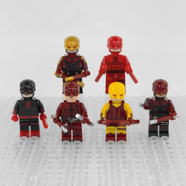 Blandade Daredevil Minifigurer Set med Vapen och Tillbehör
