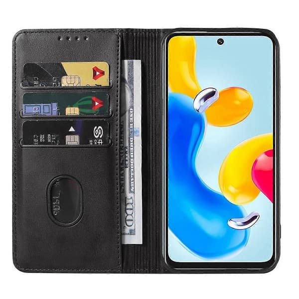 Magnetiskt Läderfodral för Xiaomi Redmi Note 11S 5G Black