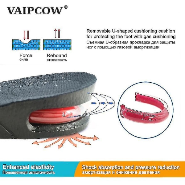 Justerbar usynlig innersåle for høyde fra 3 cm til 9 cm - Heightening Pad 3cm