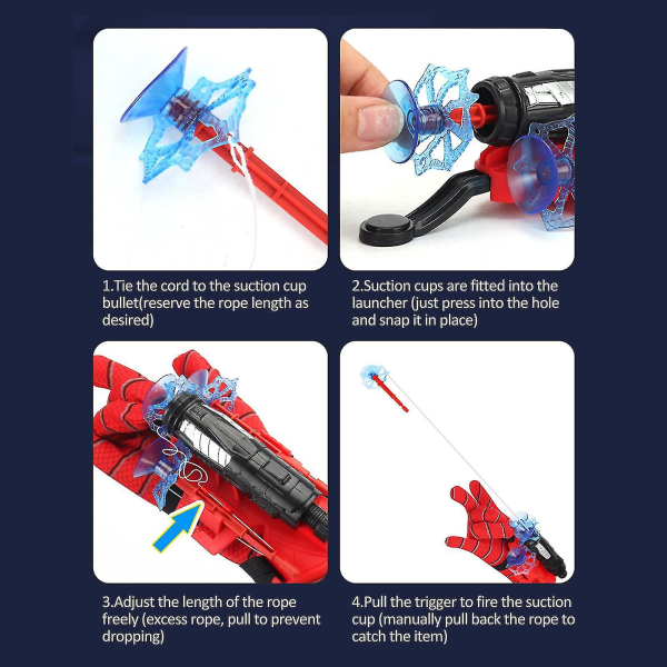 Spider Web Shooters Leksak För Barn Fans Hero Launcher Wrist Toy Set Sticky Wall Mjuk Bombfunny Pedagogiska leksaker för barn 3 Suction Cup Bomb