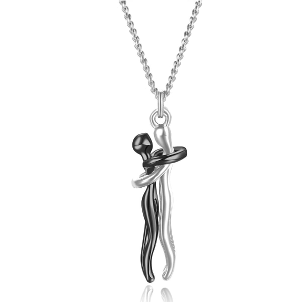 Love Style Kram halsband Unisex meningsfullt par halsband med hänge Black  Silver