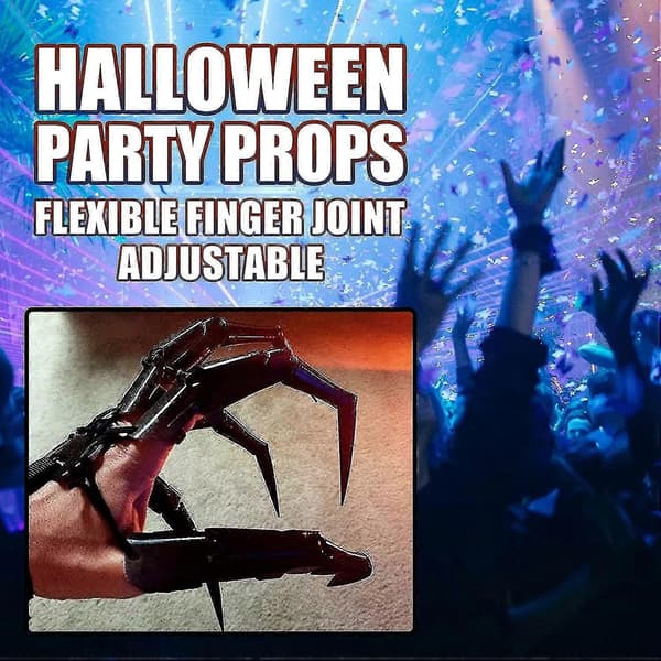 Halloween Ledade Fingerhandskar Flexibla Leder Skeletthänder A