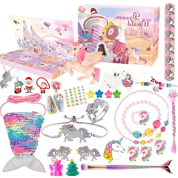 New Christmas Advent Calendar, Unicorn Jewelry Toy 24 Days Countdown Calendars Xmas Blind Box Daor2347