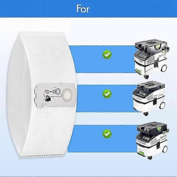 12-pack 204308 dammsugarpåsar för Festool CT Mini CT MIDI Yom 2019 och framåt, dammsamlare dammsugarutrustning hög kvalitet