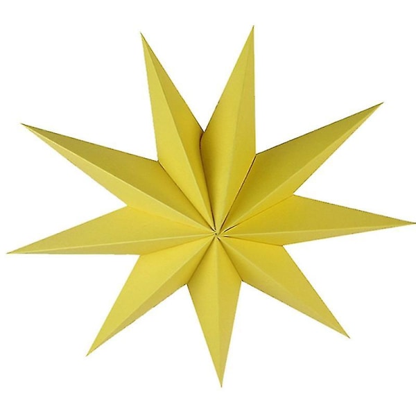 30 cm Ni-takkede stjerne Papir Børneværelse Hængende nytårsfest Ornament Decor Yellow