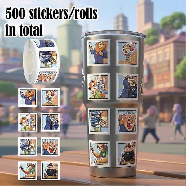 Zootopia rullklistremerker for utklippsbok, journal og forsegling av gavepakker B