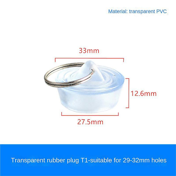 1 stk gummi badekarpropp med kjede 23-52mm avløpsstopper gummi vask propp avløp med trekkring for badekar vaskerom vask 27.5mm