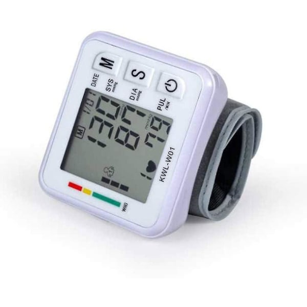 Ny, egnet automatisk blodtryksmåler med bærbar kasse Uregelmæssig hjerteslag Bp og justerbar håndledsmanchet