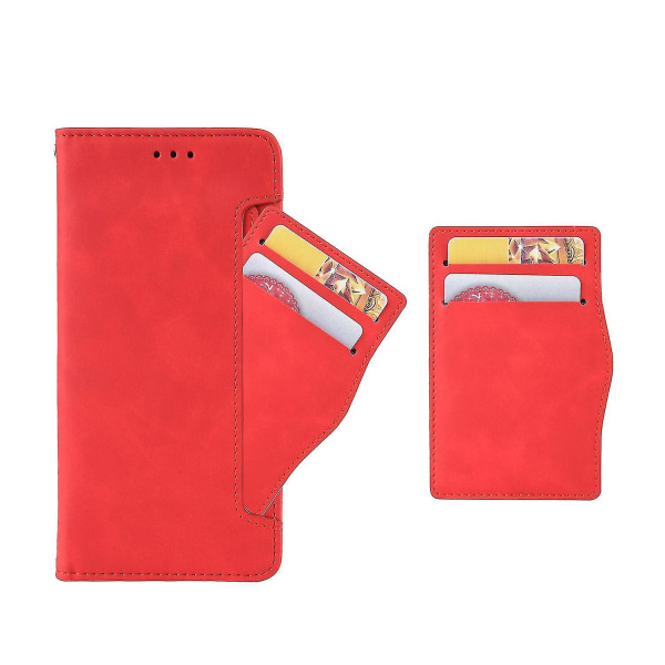 Kompatibel med Nokia 8.3-deksel Justerbar avtakbar kortholder Magnetisk lukking Lærlommebokveske Red A