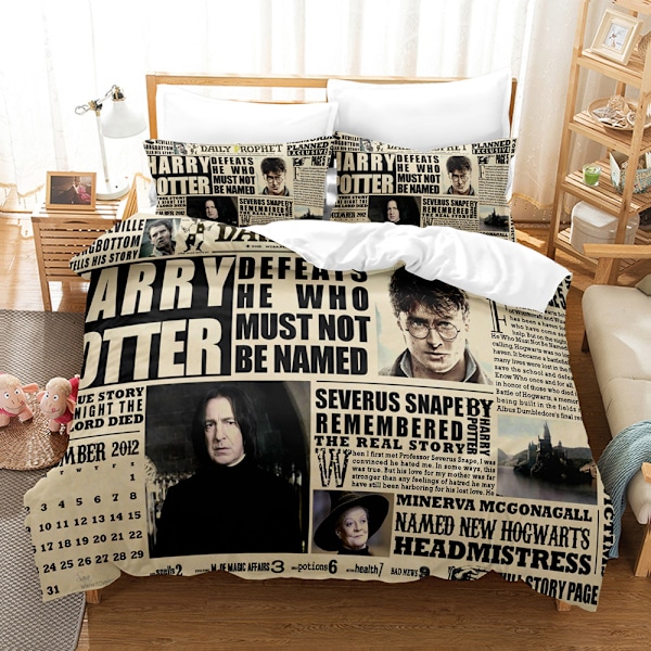 Harry Potter Tryckt Sängklädesset Påslakan Täcke Örngott Barn Present 14 220*240