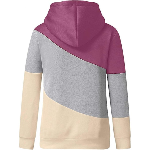 Hoodies för Kvinnor Tröja Krage Hals Casual Långärmad Färgblock