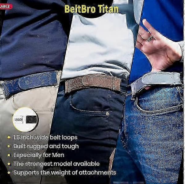 BeltBro Titan Spændeløst Elastikbælte til Mænd Passer til 1,5 Tommer Stropper Komfort Stræk Dark brown m