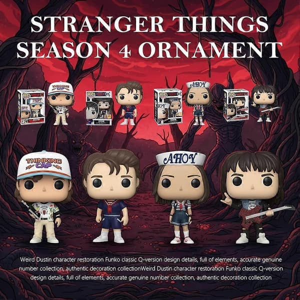 Stranger Things Dustin-pynt - Funko-stilfigur - TV-serie samleobjekt D 1pcs
