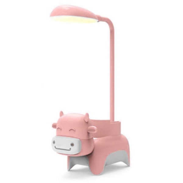 3 lägen LED Uppladdningsbar Bordslampa Telefon Pennhållare Söt Lampa USB Laddning Sovrum Sänglampa Lampu Belajar Rosa Pink