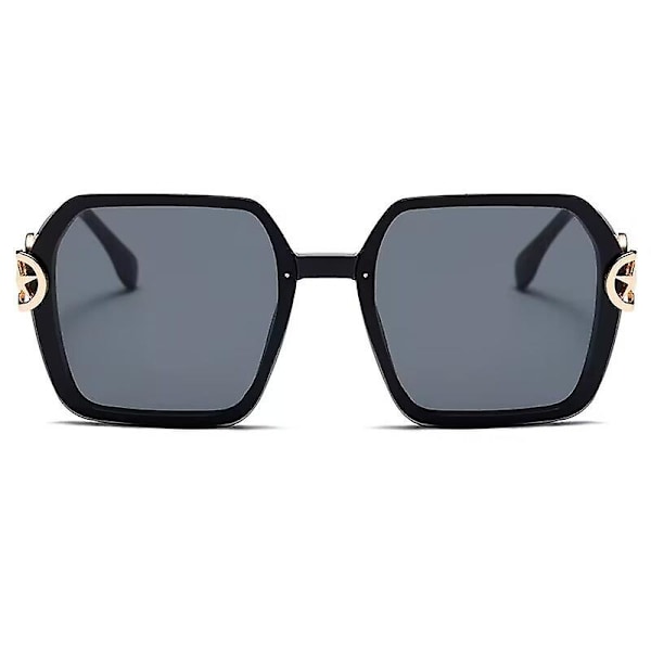 Muodin retro aurinkolasit UV-suojalla Ultralight Polygonal Frame Shades miehille ja naisille ajamiseen pyöräilyyn, musta