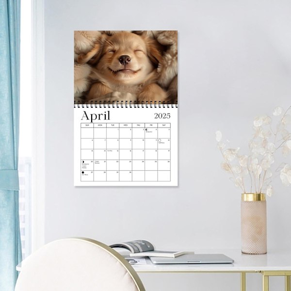 2025 Hund Väggkalender Rolig Sömnig Hund Mönster Kalender Semesterpåminnelse Hem Kontor Daglig Planerare Tidshantering Verktyg Jikaix A