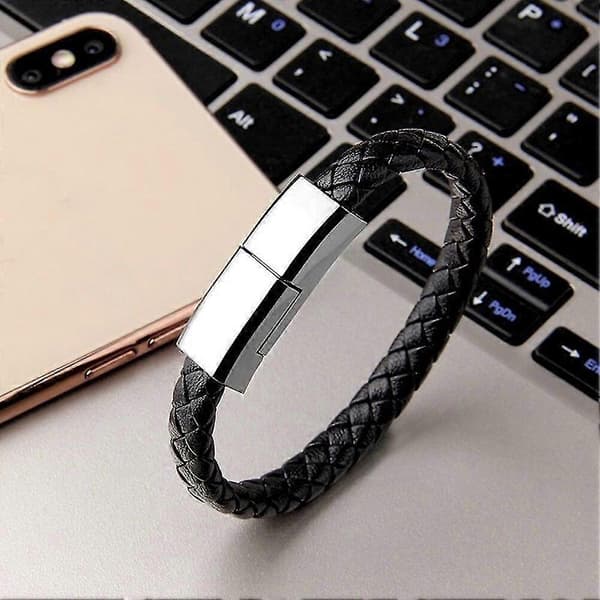 Armbånd USB-ladekabel Data Ladekabel Til Iphone Plus X Xr Xs Max Til Samsung Huawei Xiaomi Usb C Micro Kabel Black for micro USB
