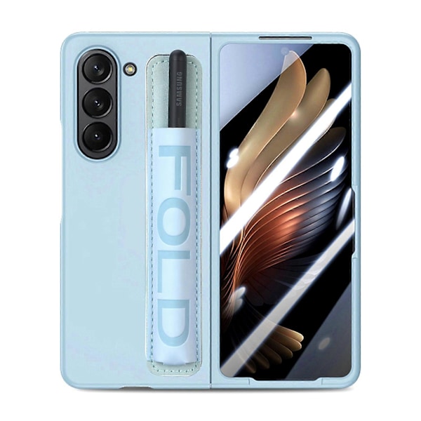 Til Z Fold 6 Etui, Hård PC Etui Til Samsung Galaxy Z Fold 6 Med S Pen Holder, Z Fold 6 Etui Med Pen Slot Stødsikker Beskyttelsesdækning Light blue